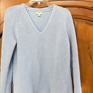 J. Crew Women's Sky Blue V-Neck Sweater